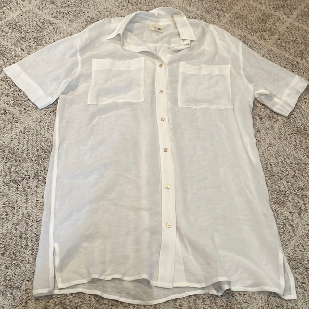Aritzia Wilfred Free Ivory White Tunic Shirt size XS